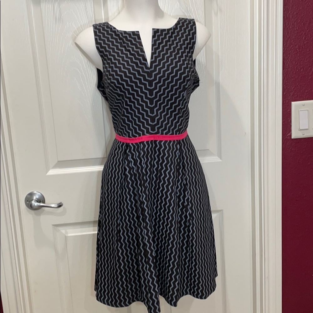 Zigzag eShakti sleeveless a-line Dress w/pockets